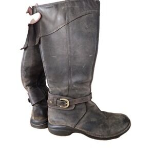 Merrell Captiva Buckle Up Brown Leather Tall Waterproof Tall Boots Size 9.5